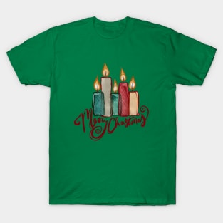 Merry Christmas Candles T-Shirt